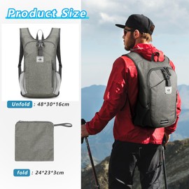 Jiusely Lightweight Foldable Backpack, 20L Foldable Packable Backpack, Rucksack for men, Rucksack Daypack for Men Waterproof Rucksack for Women Hiking Travelling Camping Sports Outdoor