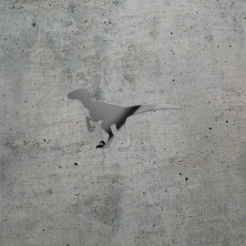 Decal Stickers of Velociraptor Silhouette Funny (Metallic Silver) (Set of 2) Premium Waterproof Vinyl Decal Stickers for Laptop Phone Accessory Helmet Car Window Mug - BICVER1049602SIW19Y24