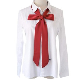 CHROME CRANE NR003 Women's Satin Stole Scarf, Stylish, Ribbon Tie Design, Casual
