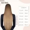 Fshine Hair Extensions, Clip-In Extensions, Real Hair, Brown, 120 g,