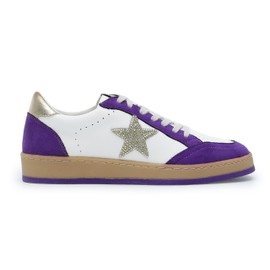 Mi.iM Avery Rubber Sole Lace-up Star Sneaker(6.5, White Purple)