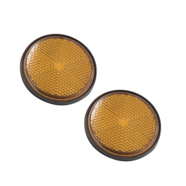 Motoforti Universal Motorcycle Scooter Reflectors, 2.2 Inch Dia, Plastic, 2pcs