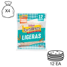 Tia Rosa X4 TIA ROSA LIGHT FLOUR TORTILLINAS LIGERAS 4 BAGS OF 12 CT EA MADE IN MEXICO