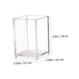 jojofuny 2Pcs Transparent Acrylic Pencil Pot Stylish Pen Storage Holder for Desk Makeup Brushes Name Cards for Home Office School Organization