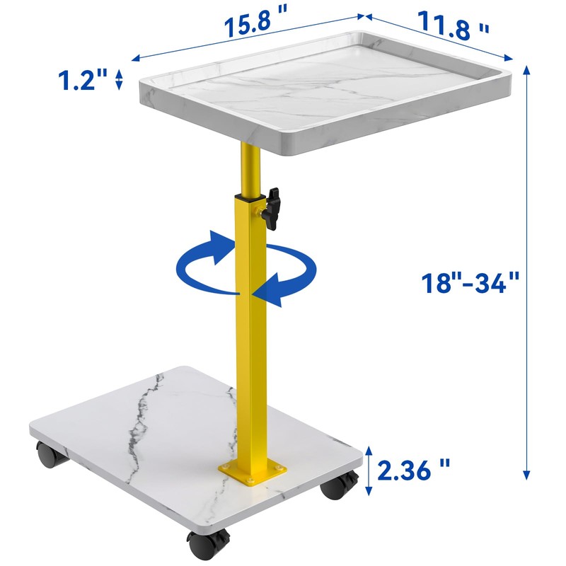 XNSDXV C Table End Table Adjustable Height, 360°Swivel TV Tray