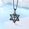 Jewish Star of David Necklace for Women Men Black Gold