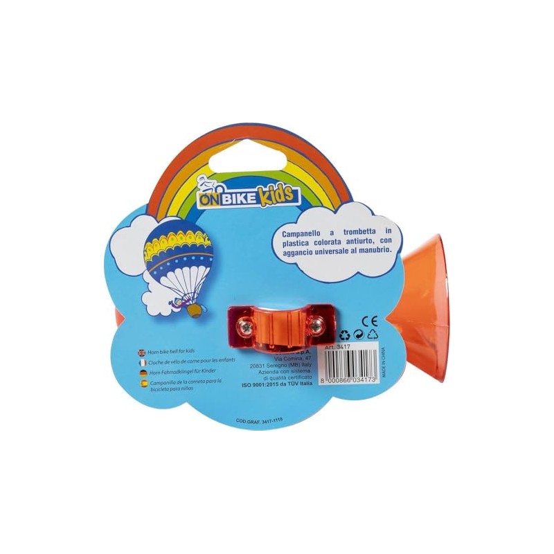 ON Bike Kids Trumpet Bell Red Plastic for Kids Bike