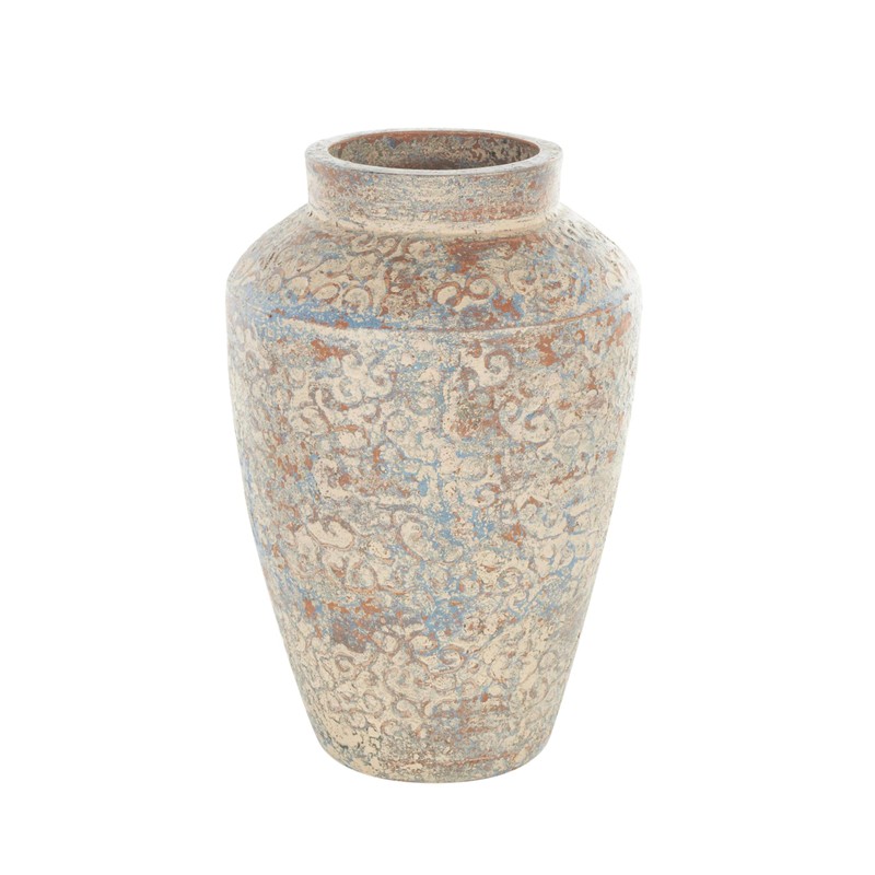 Deco 79 Ceramic Scroll Decorative Vase Antique Style Centerpiece Vase