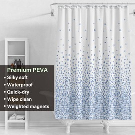 Myratts Plastic Shower Liner - Premium PEVA 4G Shower Curtain Liner with Rustproof Grommets and 3 Weighted Magnets, Waterproof Shower Curtains for Bathroom (Starry, 72" x 72")