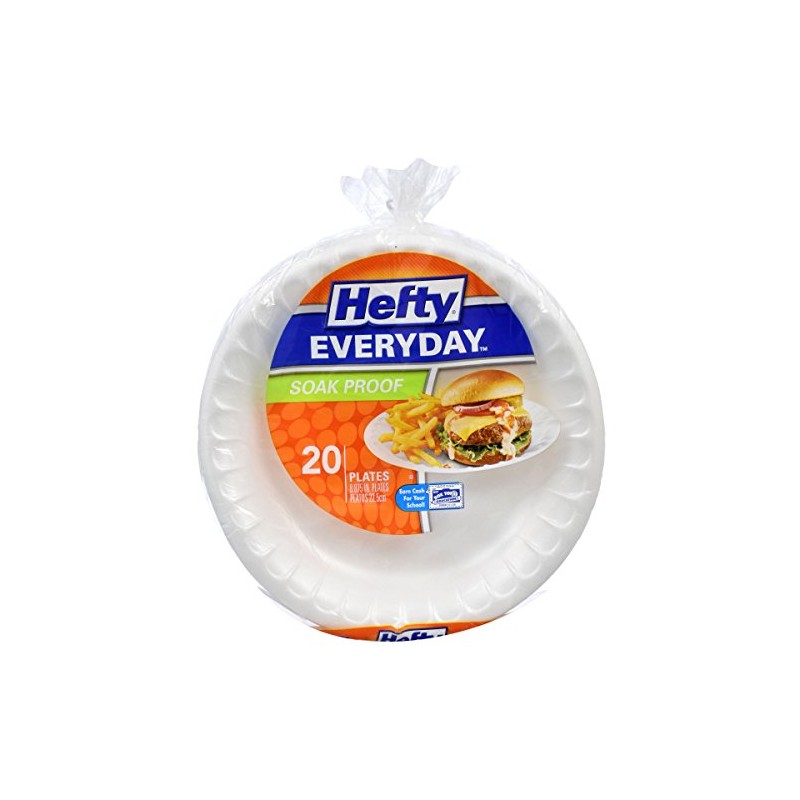 Hefty Soak Proof Foam Disposable Plates 20 ct.