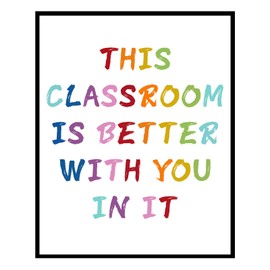 This Classroom Is Better With You In It Boho Classroom Wall Decor Classroom Sign Positive Motivational Wall Decor Teacher Gift Child Art Unframed (8X10 INCH)