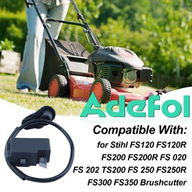 Adefol Ignition Coil Kit for Stihl FS120 FS120R FS200 FS200R FS 020 FS 202 TS200 FS 250 FS250R FS300 FS350 Brush Cutter Fuel Filter Spark Plug Replacement 4134-400-1301