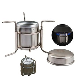 zalati Camping Stove Alcohol Stove Portable Burner Oven Stainless Steel with Frame Stand for Picnic Camping BBQ Cooking - 180ml Capacity