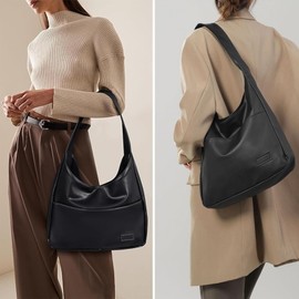 PVFZXS Tote Bags for Women, Large Shoulder Bag, Leather Tote Bag, Hobo Bag, Black Bag, Women's Bags for Women, Casual Retro Shoulder Handbag for Daily Use, black