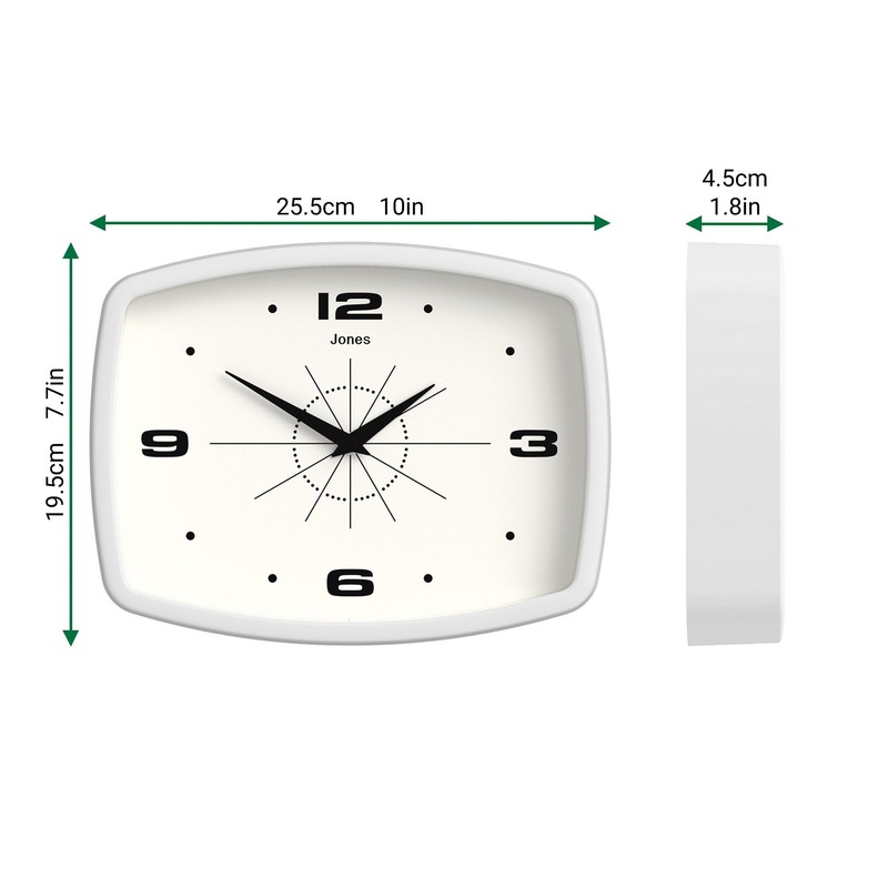 Jones Clocks® Movie wall clock | Retro rectangular clock |