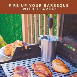 Bellemain Basting Pot & Brush Set - Silicone Basting Brush for Cooking, Smoking & BBQ Grill - Meat Baster Set
