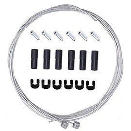 Fat-Cat Bike Brake Cable Housing Kit Set for Road Mountain Bicycle Cycling, Package Includes: Brake Cables, Brake housing, Ferrules, Cable end caps, C-Clips Buckle (Yellow)