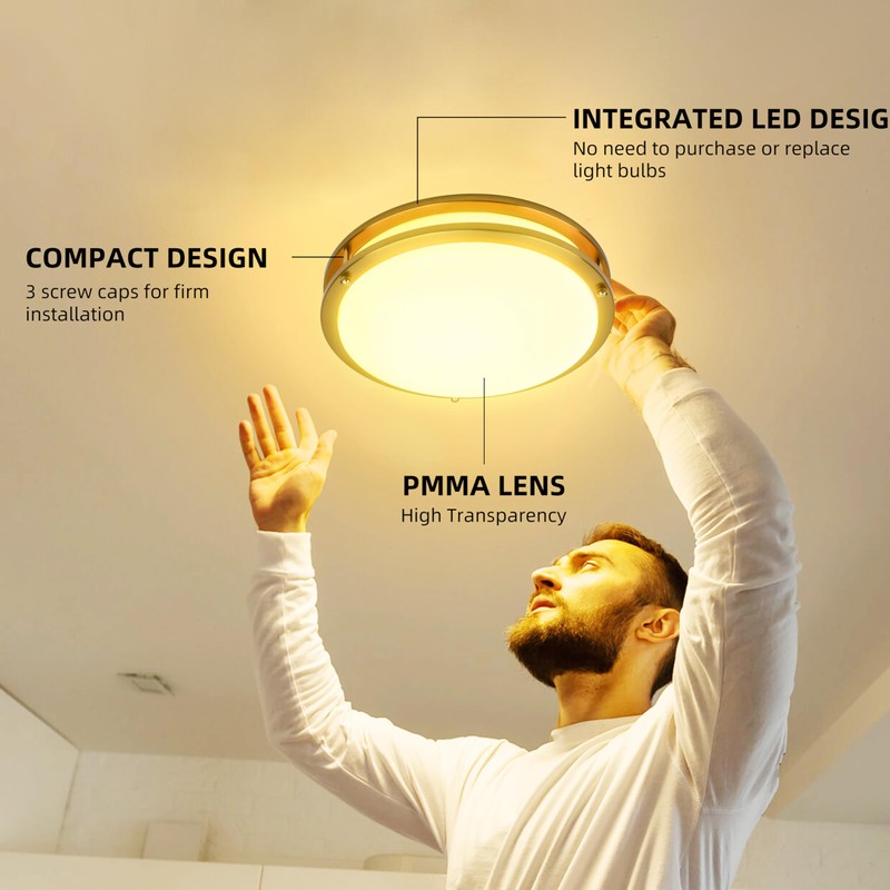 hykolity 10 inch Flush Mount LED Ceiling Light Fixture, 17W