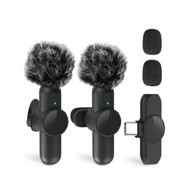 Wireless Lavalier Microphone For Phone,Wireless Microphone Plug-Play,Lapel Mic For Video Recording,Teaching, Interviews,Podcast,Vlog - Size: With 1 Microphone