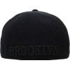 KBETHOS KB-246BN BLK-BLK XL Brooklyn New York Fitted Baseball Cap