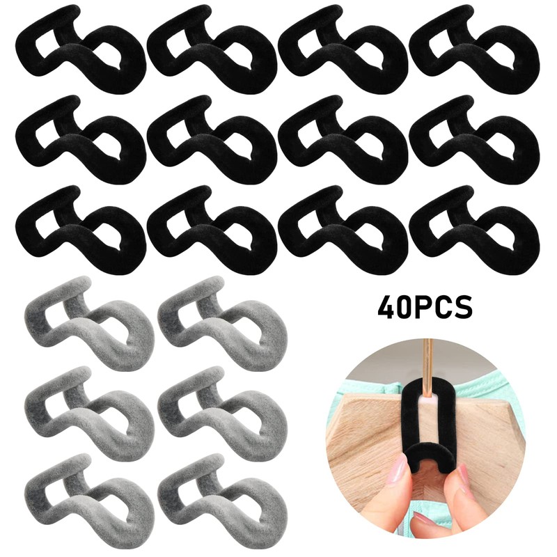 Laughhe 40 x Clothes Hanger Hooks - Space-saving Connectors and