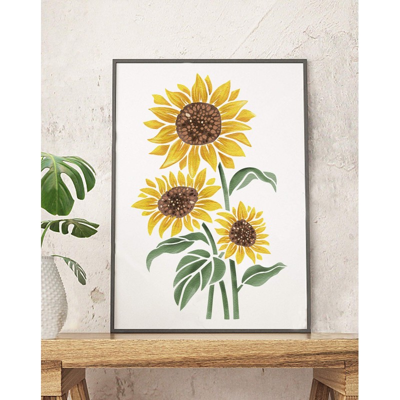 GSS Designs Sunflower Stencil (12x16Inch) - Sun Flower Stencils for