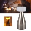 Metal Table Lamp Stepless Dimmable 3 Color Touch Control Rechargeable
