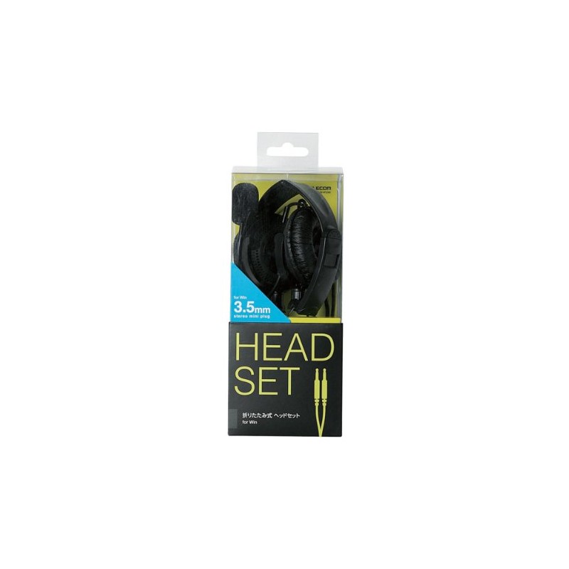 Elecom HS-HP20BK Headset, Microphone, Binaural, Overhead, 5.9 ft (1.8 m),