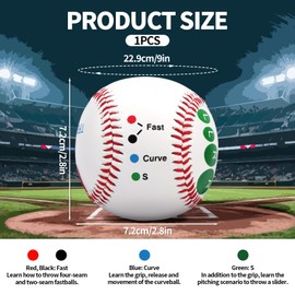 Gosknor Pitch-Training Baseball mit Fingerplatzierung, Balltrainingsgerät Baseball Trainingsball für Teenager-Anfänger zum Erlernen mehrerer Ballgriffe (Schwer)