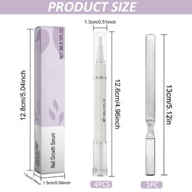 4 Stück Nail Care Pen, Nagelöl Stift, Nail Care Pen, mit Nagelfeile, Reich an Jojobaöl, Vitamin E, Mandelöl und Mehr