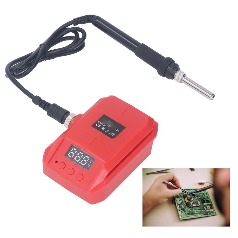 Soldering Iron Digital Display Temp Adjustable Fast Heating Portable DC