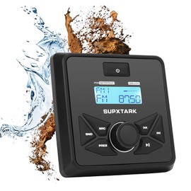 Waterproof Boat Bluetooth Receiver AM FM Radio with 2pcs White Speakers