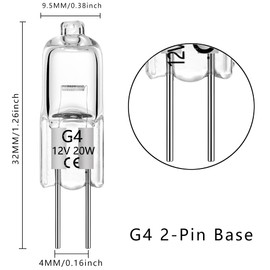 VINBE G4 Halogen 10W 12V 140Lm 2700K Warm White Dimmable Pack of 12