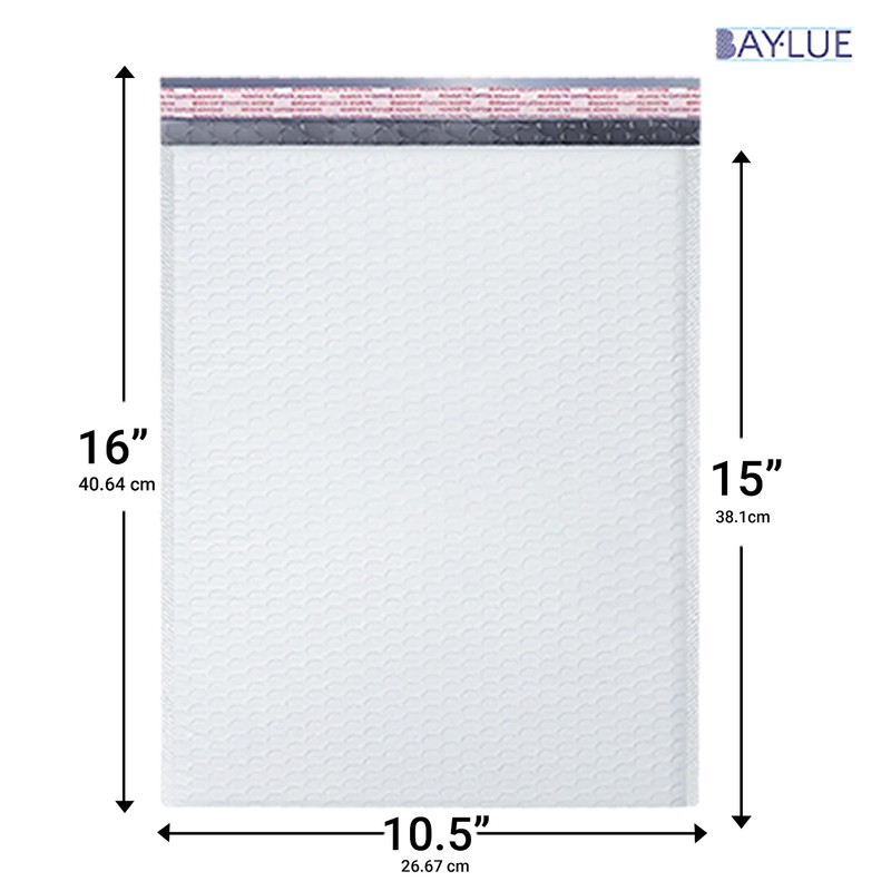 White 10.5x16 Inch Large Poly Bubble Mailers #5 | Padded