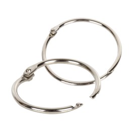 Binder Hinged Rings Loose Leaf Clips, 12 pcs,55mm (Inner Dia: 50mm) Large, Paper Hinge Metal Book Booking Steel Keychain Split Album Craft Snap Office Hoops Punch Scrap Cards Ring Clip Bulk Binders