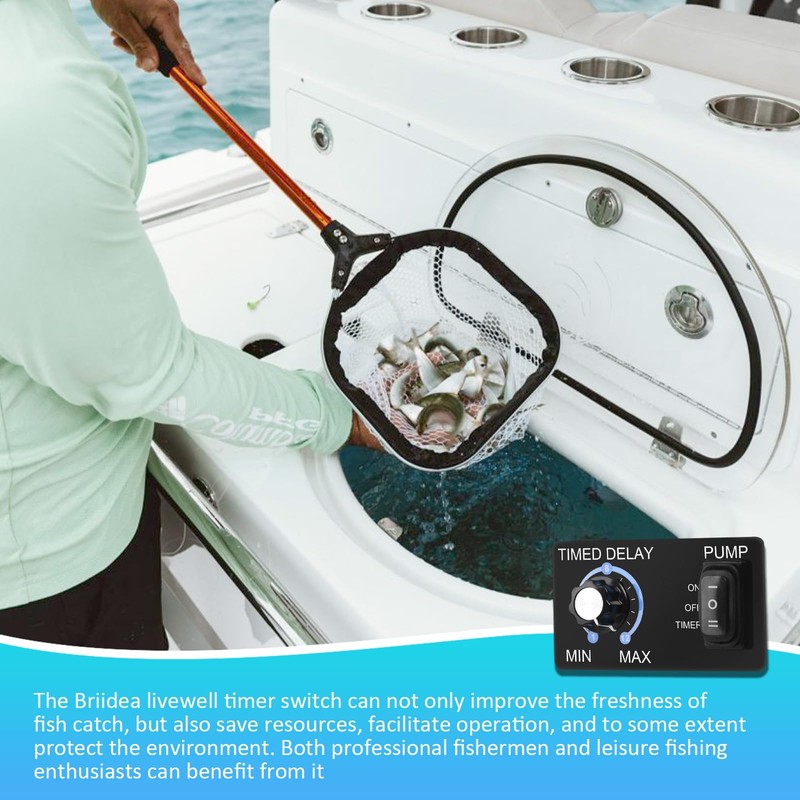 Livewell Timer Switch, Briidea Aerator Timer with Intelligent Timing Control,