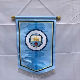 Football Club Pennant Flag Hanging Outdoor Or Indoor for Bedroom/Club/Bar/Event/Fan Merchandise Soccer (Man City)