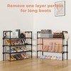 LANTEFUL 3 Tier Shoe Rack with 5 Hooks for Closet,