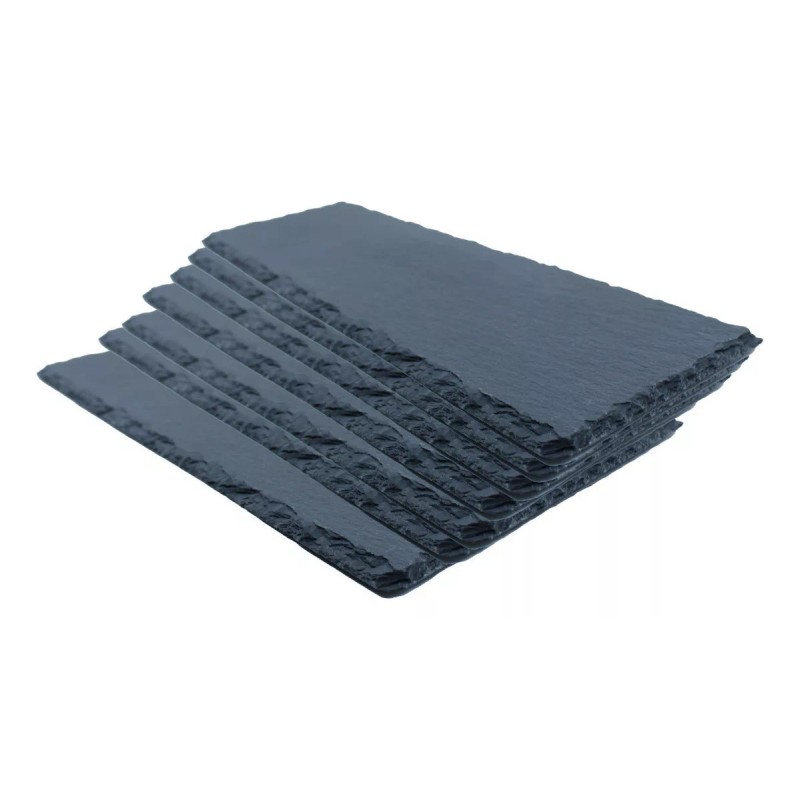 Vencort 6 Platos Para Comida Pizarra Piedra Rectangular 30x10cm