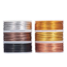 BENECREAT 6 Rolls Mixed Jewelry Aluminum Wire(18 Gauge, 75 Feet/Roll) Bendable Metal Wire for Jewelry Beading Sculpture Craft - Regular Color
