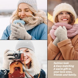 TOBEHIGHER Winter Gloves - Gloves for Women Cold Weather, Touch Screen Winter Gloves Women Warm