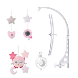 Baby Musical Crib Mobile, Nursery Mobile with Hanging Rotating Plush Toys, Infant Bed Decoration for Newborn Boys Girls, Owl