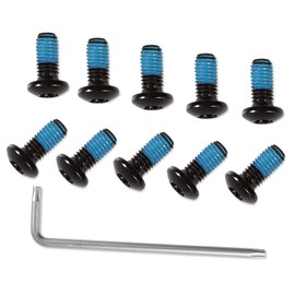 LEONTOOL 12 Pcs Bicycle Disc Brake Bolts M5x10mm MTB Rotor Bolts Black Bicycle Rotor Screws Disc Rotor Bolts with 1 Pcs T25 Torx Wrench L for Road Bike Mountain Bike