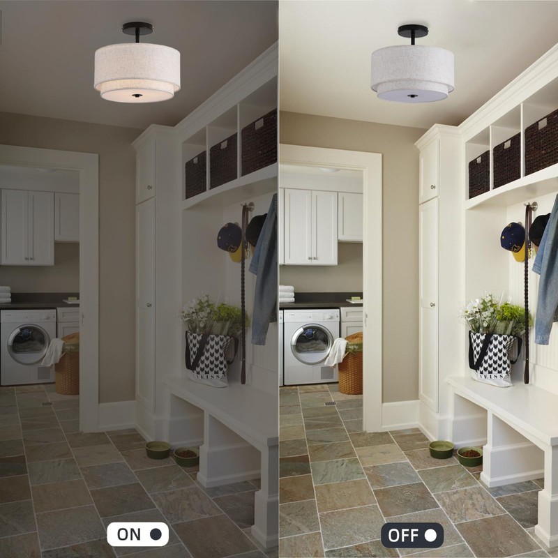 Vexagyle 12.6inch Flush Mount Ceiling Light Fixture,3-Light Modern Close to