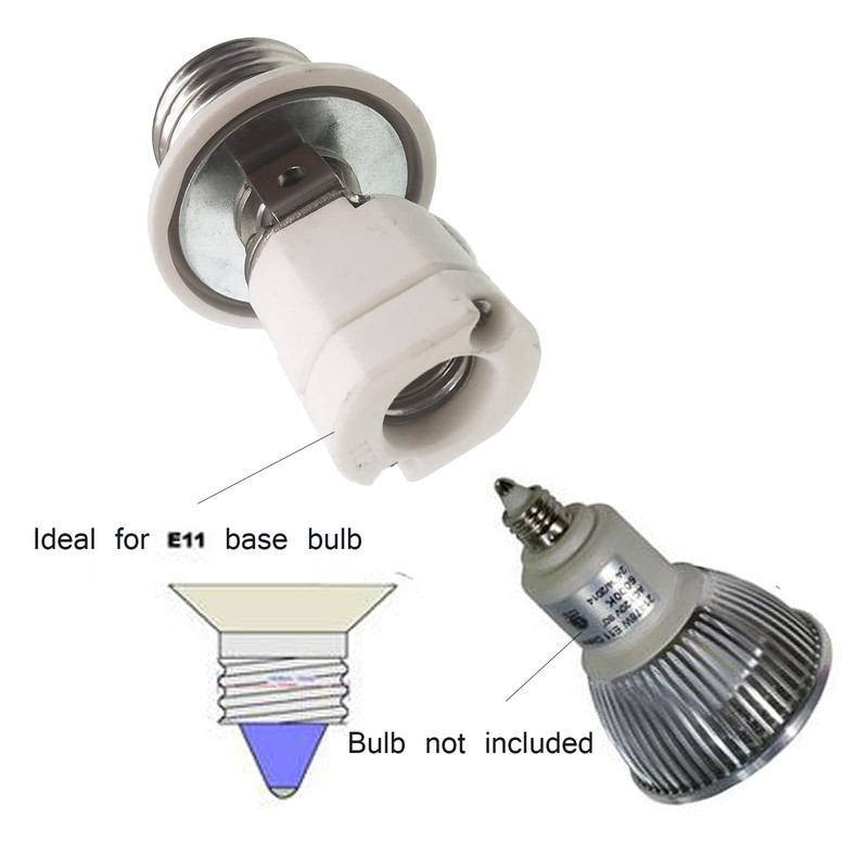 E26 to E11 Light Socket Adapter,Porcelain Standard Medium E26/E27 Screw