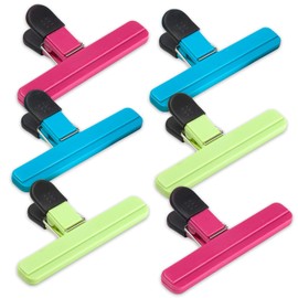 Ninth Five Paquete de 6 clips para bolsas de chips, clips de papel para bolsas de aperitivos de 6 pulgadas de gran tamaño, varios colores, agarres de sellado de plástico resistente