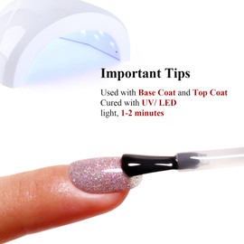 Ozzeal Iridescent Glitter Gel Nail Polish - Clear Sparkle Shimmer for Autumn Winter Rainbow Manicure - Soak off LED UV Polish for Art DIY - 15ML