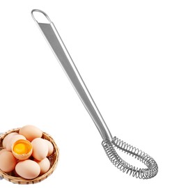 Magic Flat Manual Hand Whisk Stainless Steel Egg Beater Mixer Kitchen Tool, Mini Whisk Spring Coil Wire, Compact,Convenient and Efficient,Coffee Sauce Milk Cooking Baking Beating