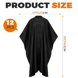 12 Pcs Barber Cape Large Hair Cutting Salon Cape Waterproof Shampoo Capes with Snaps Closure Anti Static Barber Client Cape Haircut Apron for Women Men Hairstylists Salon