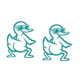 2 Pack - Twirk - Duck It! - Decal for Your Jeep - Create a Smile with a Rubber Ducky |Vinyl Decal| 4.4 Inches Wide by 5.5 HOM0197A.054 Turquoise